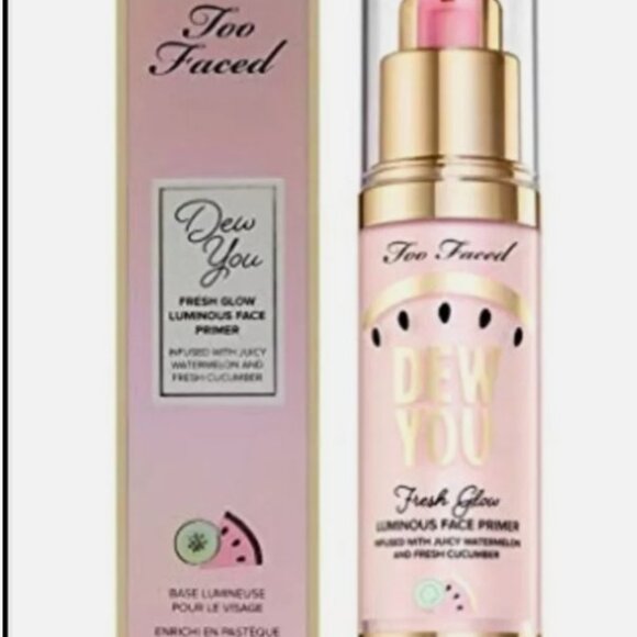 TOO FACED DEW YOU FRESH GLOW LUMINOUS FACE PRIMER RADIANT PEARL 1.3oz NI…
